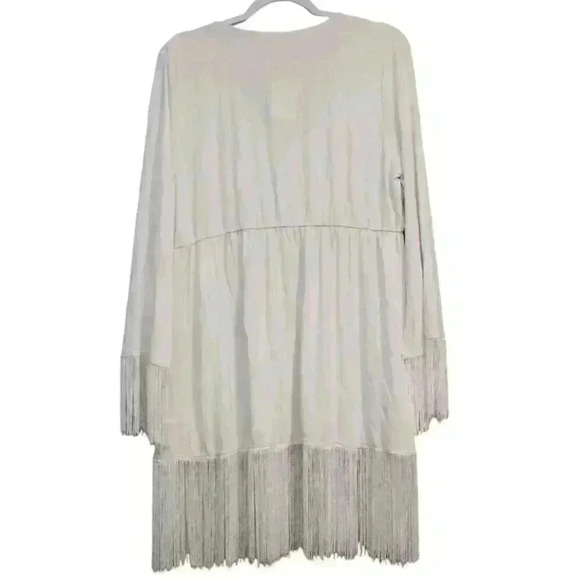 NWT Boston Proper Blouse Size XL Beaded Fringe Stretch Boho Artsy Hippie $98 - Picture 9 of 13
